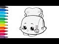 Shopkins Toasty Bread | Coloring Pages | Motor Skills Development for Kids