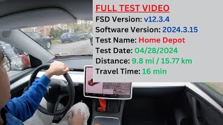 Tesla FSD Beta v12.3.4 Full Test: Home Depot