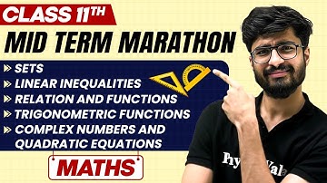 Complete CBSE Maths - Class 11th | MID Term in One Shot | Marathon Series 🔥