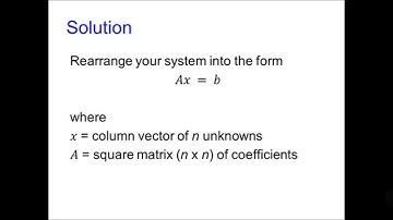Simultaneous Linear Equations in Matlab