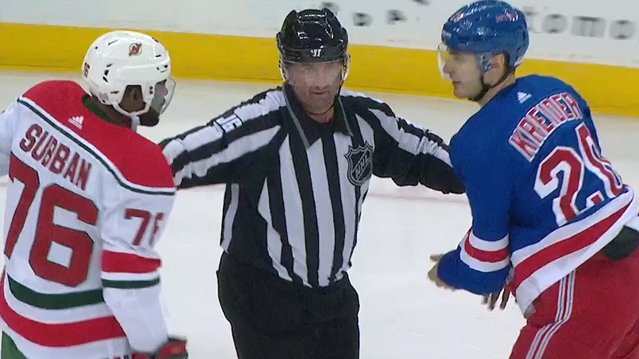 Devils and Rangers Renew Rivalry With Multiple Fights Throughout