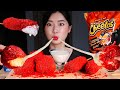 가장매운치토스🔥대왕치즈볼 대왕핫도그 뿌링소스먹방/XXTRA FLAMIN HOT CHEETOS(50,000 SHU) GIANT CHEESE BALL & CORN DOG MUKBANG