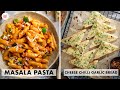 Masala Pasta Recipe | No Pasta Boiling Required | Cheese Chilli Garlic Bread | Chef Sanjyot Keer
