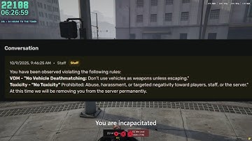 Penta gets permanently banned from another server for VDM & Toxicity. | Free2RP