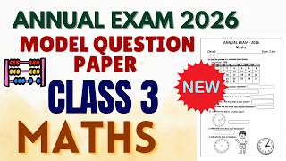 CLASS 3/ MATHS/ ANNUAL EXAM/ MODEL QUESTION PAPER#maths#exam#class3