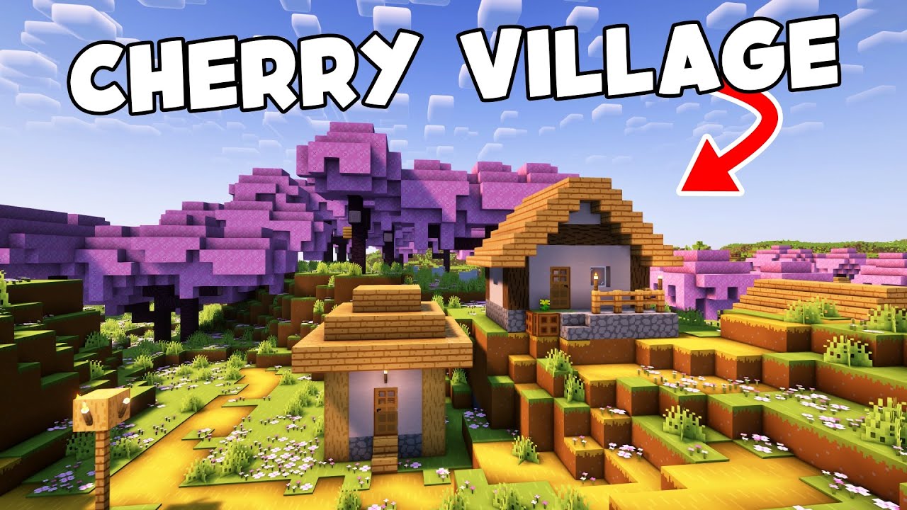 Best minecraft seed cherry blossom village god seed youtube
