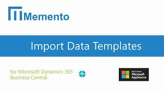 Import Data Templates for Business Central