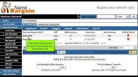 Transferring domain names away from NameBargain com