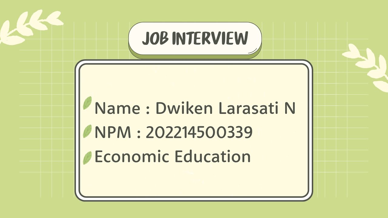 JOB INTERVIEW - BAHASA INGGRIS BISNIS - YouTube