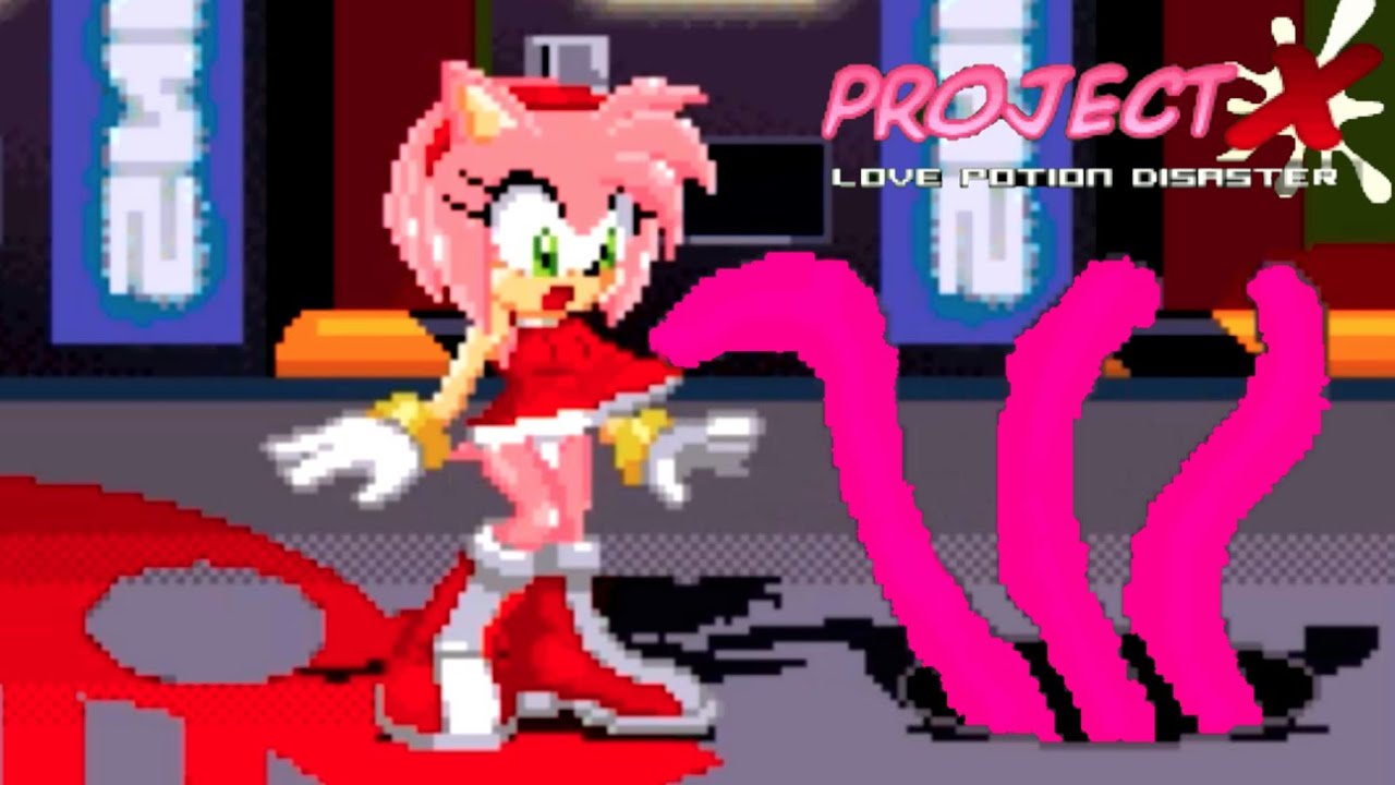 Amy (Sonic) vs Tentacle Monster - Project X : Love Potion Di