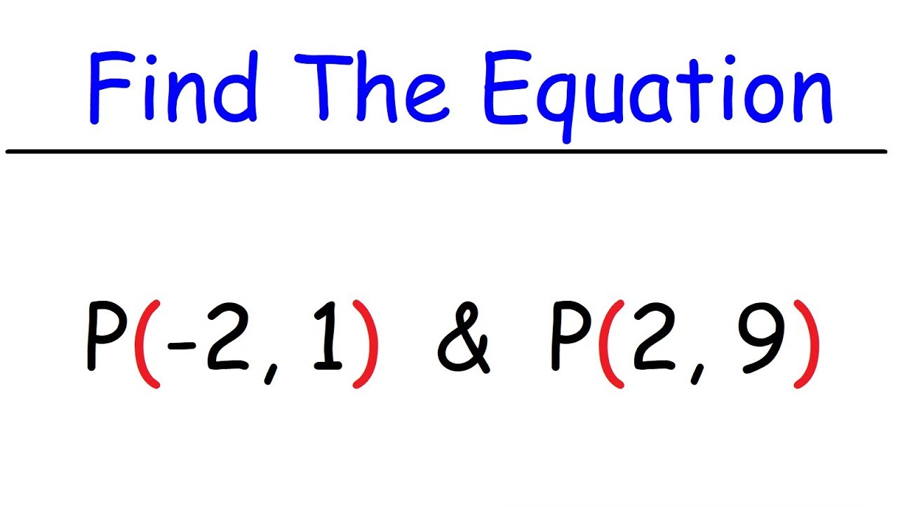 How To Find The Equation Of A Line Given Two Points