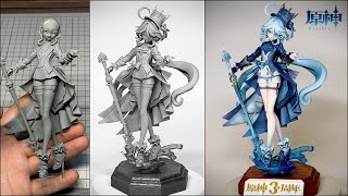 【原神】フリーナのフィギュアを作ってみた【粘土】How to make a figure of Furina Genshin