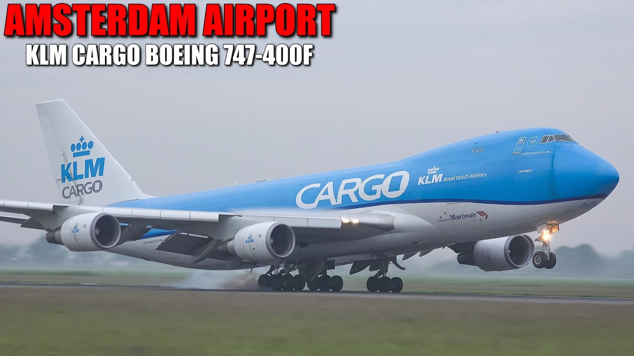 KLM Cargo Boeing 747-400F (PH-CKB) landing at Amsterdam Schiphol