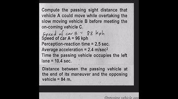 Highway & Railroad Engineering - Geometric Design Part 3 (Passing Sight Distance for Horizontal)