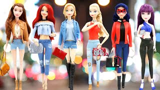 Play Doh Modern Outfits Disney Princess Belle, Ariel, Elsa, Anna I Mal and Ladybug