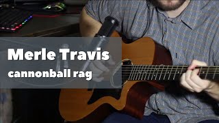Merle Travis - cannonball rag guitar cover