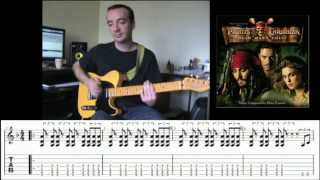 Video thumbnail of "Pirates of the Caribbean rock metal Version by Sylvain Cloux + TAB"