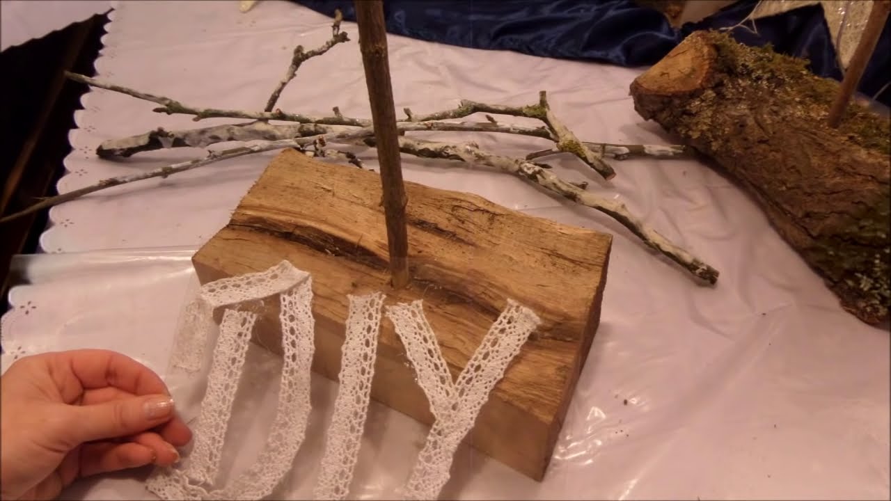 Diy: deko ständer aus brennholz ast basteln; für viele deko ...