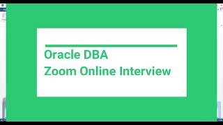 Oracle DBA Interview online from Pune MNC.