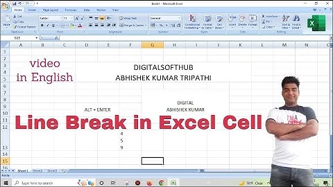 Start a new line of text inside a cell in Excel | Insert a line break in a cell | video in English