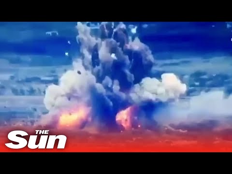 Massive explosion erupts as Ukrainian forces blow up Russian ammo store