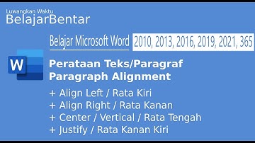 MS Word Format Paragraph Alignment Align Left, Align Right, Center/Vertical, Justify