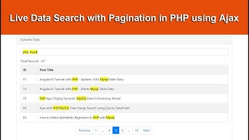 Live Data Search with Pagination in PHP Mysql using Ajax