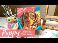 Acrylic Puppy Painting for Stress Relief Time Lapse