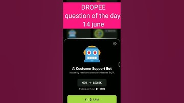 Dropee question of the day 14 june | Dropee question of the day@CryptoTechSunil