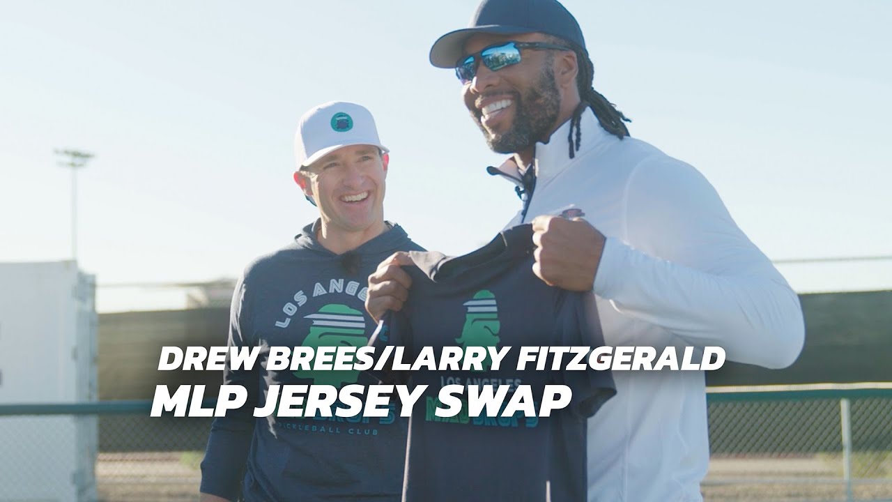 Drew Brees and Larry Fitzgerald Jersey Swap! 