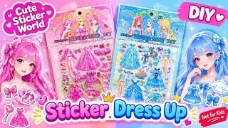 Pink vs Blue Sticker Dress Up ✨ Satisfying DIY Sticker Collection | ASMR