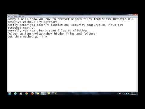 Recovering hidden files from virus infected pendrive