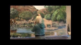 Red Mountain Wild Horse Mural time lapse video by Gina Ribaudo