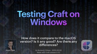 Testing Craft on Windows screenshot 1