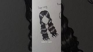 How to draw hair✏️ #drawing #tutorial #howtodraw #sketch #art #shorts