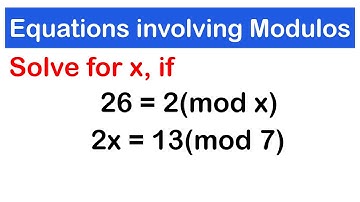 Solving Equations Involving Modular Arithmetic - a = b(mod c) | SHS 2 CORE MATH
