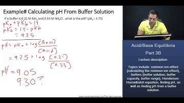 DAT: Calculating pH From Buffer Solution (0.21 M NH3 and 0.33 M NH4Cl)