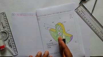 Problem 5.6  KTU-Engineering Graphics-Module-5: Conversion of pictorial views to orthographic views