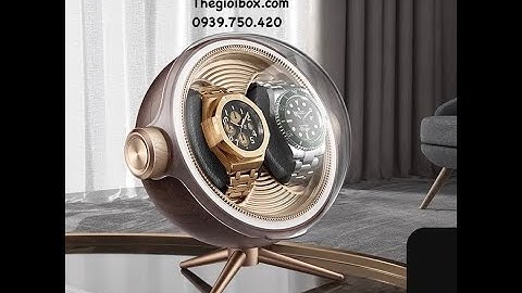 Hộp Đồng Hồ Cơ 2 Ngăn Xoay Có Đèn LED Nắp Tròn Acrylic Trong Suốt- CT2D #watchwinder #watchbox