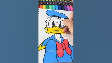 Drawing Donald Duck with Posca Markers!#shorts #donaldduck #disney #poscamarkers #posca #drawing