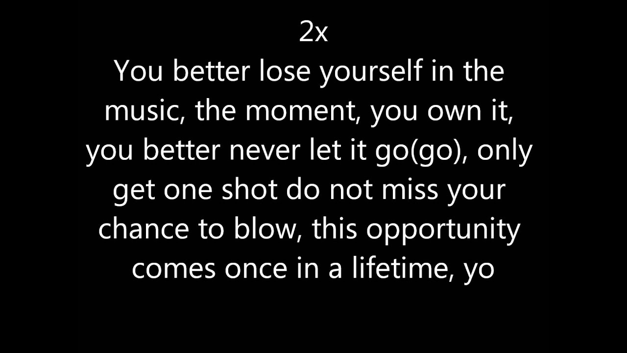 Eminem - Lose Yourself lyrics Clean - YouTube
