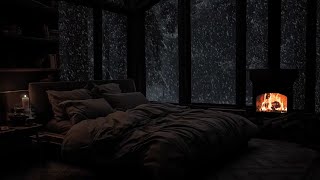 Download lagu Sleep better with blizzard sounds | Falling asleep to the sound of a fireplace, ASMR