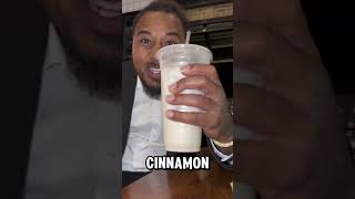 This HORCHATA got a fire Cinnamon Flavor!! 🔥🔥 #shorts #foodie #mukbang