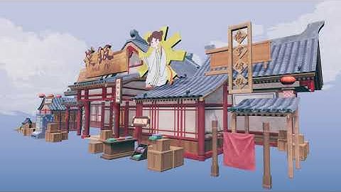 Chinese Stylized Modular Hanfu Clothes Store Exterior Release Trailor 4 - Unity Asset Store
