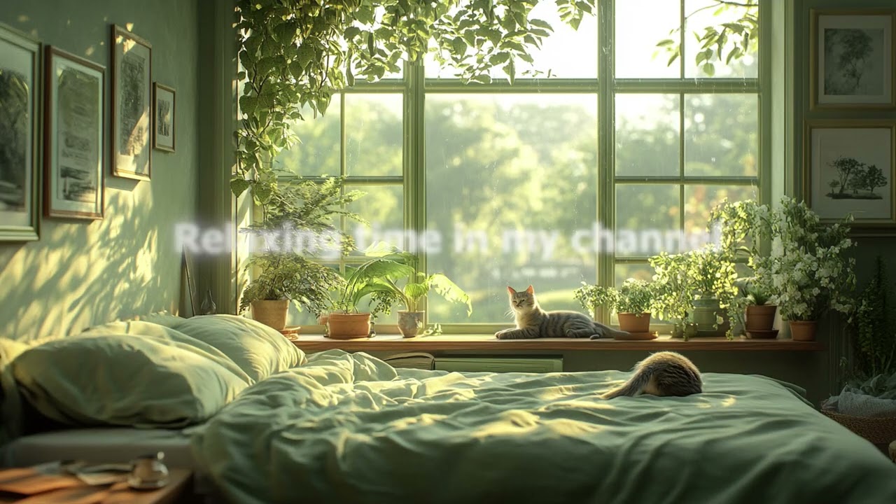 ☁️ Serene Cat Moments 🪟 Rainfall & Purring Sounds for Ultimate Relaxation 🌟