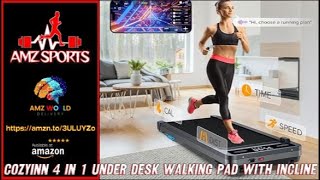 Overview COZYINN 4 In 1 Under Desk Walking Pad with Incline 5%, Portable Treadmill for Home, Amazon
