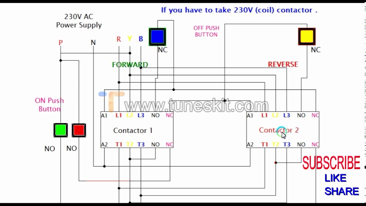 FORWARD REVERSE CONTROL AND POWER CIRCUIT DIAGRAM EXPLANATION - YouTube