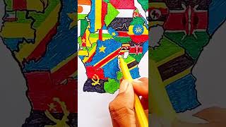 Draw Flag Map of Rwanda 🇷🇼 #rwanda