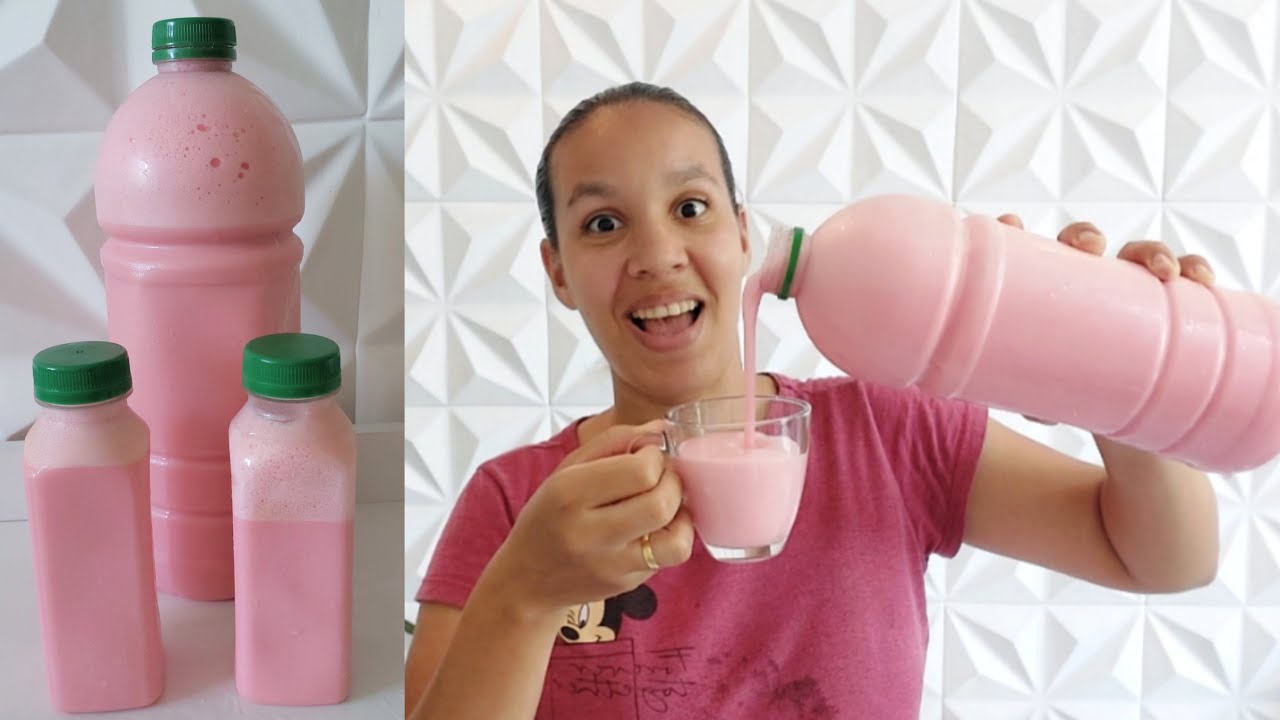 COMO FAZER IOGURTE CASEIRO DE MORANGO COM 3 INGREDIENTES | Nanusa Santos