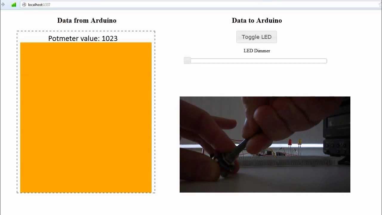Node.js communicating with Arduino Demo - YouTube